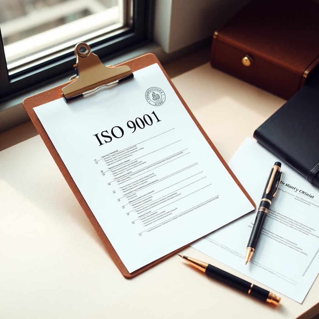 Documents qualité ISO 9001 sur un bureau